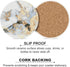 Sets 6 Coasters for Drinks Absorbent with Holder,Abstract White Gold Marble of Durable Cup Coaster for Coffee Table