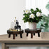 2Pcs 8inch Small Wooden Stools for Plants, Wood Stool Plant Stand, Solid Wood Garden Plant Pot Riser, Mini Round Flower