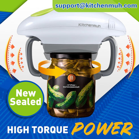 Higher Torque Electric Jar Opener for Seniors with Arthritis, Hands Free Battery Operated, White