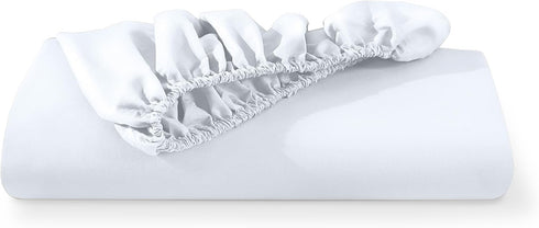 Bare Home Full Size Fitted Bottom Sheet - Premium 1800 Microfiber - Ultra-Soft Hotel Luxury - Deep Pocket - White