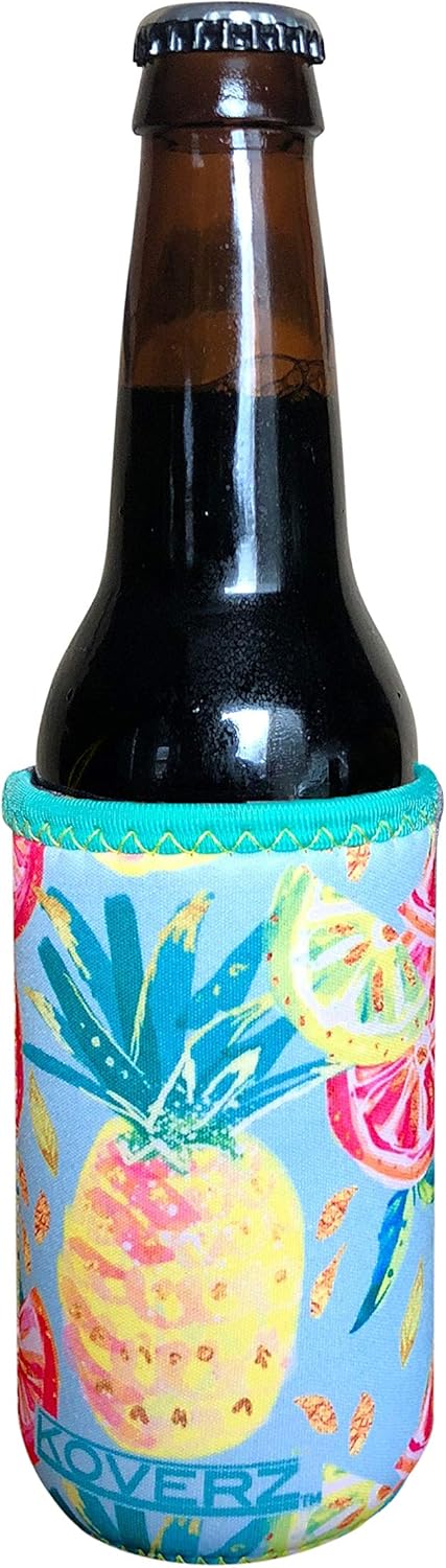 Koverz Neoprene Insulated Can/Bottle Sleeve, Fits 8-12 Oz., Washable and Reusable, Pineapples