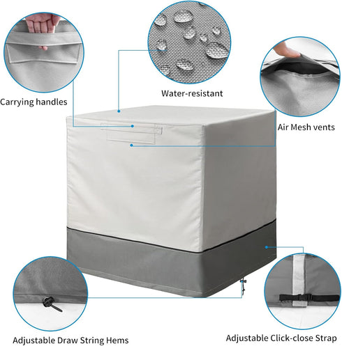 Waterproof and Durable Air Conditioner Cover for Outside Units, Square Fits 26 x 26 x 32 Inches