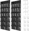 2 Pack Extra Large Over Door Shoe Organizers, Closet Shoe Rack with 12+6 Crystal Pockets, 8+8 Hooks, Black (59"x 21.6")
