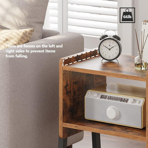 Set 2, TB01BB039 TUTOTAK Nightstnd, of Stackable End Tables, Side Table, Bedside Tables with Open Storage Shelf