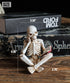 Halloween Skull Statue, Reading Women Thinker, Modern Bookshelf Decor, Halloween Figurines, Room Decor for Shelf