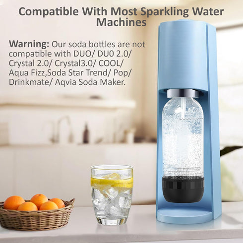 SunnyOcean 1 Set 2 1 1 Soda Bottles Litre - of BPA-Free PET Reusable - x Black & x White Sparkling Water Bottles