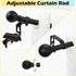 Matte Black Curtain Rods Set, 5/8 inch Splicing Drapery Rods, Size: 18 to 60 Inches (1.5-5 Feet)