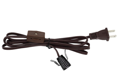 Creative Hobbies Single Light Replacement Clip in Lamp Cord, 6 Foot Brown for Christmas Village House, Pumpkin Lights
