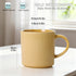 16Oz Set 4, Set MONITO Coffee Mugs of Rustic Ceramic Coffee Cups with Large Handle, Vintage Striped Stoneware Coffee