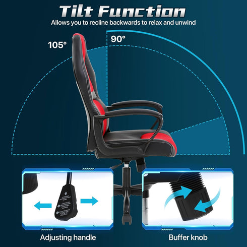 Dkelincs Gaming Chair PC Office Chair Ergonomic Gamer Chair PU Leather Executive Computer Chair with Lumbar Support