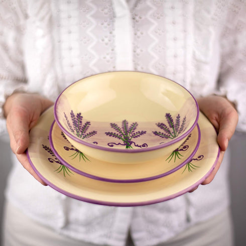 Handmade Lavender Floral Purple and Cream Glazed 7.9inch/20cm Side Plate - City to Cottage Unique Ceramic Dinnerware