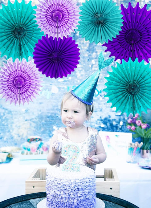 Mermaid Birthday Party Decorations Teal Purple / Wonderland Frozen Party Supplies / Under The Sea Decorations