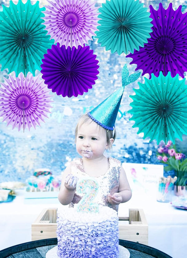 Mermaid Birthday Party Decorations Teal Purple / Wonderland Frozen Party Supplies / Under The Sea Decorations