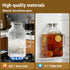 Snuvid 1 Gallon thickened Square Glass Pitcher with Lid, Classic Stripes Water Pitchers for Fridge, Borosilicate Glass