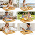 Set 2 17x13in, 16x12in GOLD HONEY Bamboo Serving Tray with Handles of - Decorative Wooden Tray for Living Room