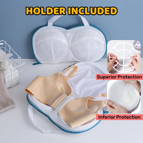 3Pcs Bra Wash Bags for Laundry Lingerie Underwear Brassiere Bag Set for Washing Machine With Zipper Women Delicates Blue (A to C Cups) by Jatmira