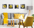 Yellow Decor Canvas Wall Art - Valentine Decorations for Home, Rose Flowers Pictures for Living Room Office Décor