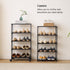 LUCKY OCEAN 5-Tier 16.9W Small Shoe Rack with Wheels, Slide-Out Metal Shoe Racks Storage, Anti-Rust Coating, Stackable