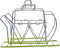 Wire Napkin Stand with Teapot Holder (Green) - Napkin Holder for Dining Table