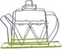 Wire Napkin Stand with Teapot Holder (Green) - Napkin Holder for Dining Table