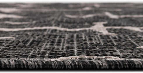Unique Loom Outdoor Coastal Collection Area Rug - Ahoy (Charcoal/Ivory, 2' 2" x 3' 1" Rectangle)