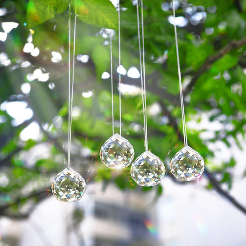 30mm/1.18" 15 Pack MerryNine Crystal Ball Prism Sun Shine Catcher Rainbow Pendants Maker, Hanging Crystals Prisms
