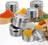 12pcs 94 Upgrade Magnetic Spice Jars with Wall Mounted,Stainless Steel Spice Tins with Lid and Small Holes for Sprinkle