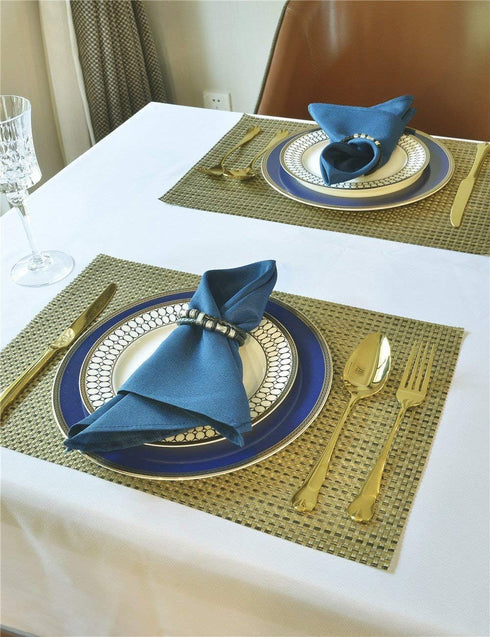 Navy Blue Cloth Napkins, 1-Dozen Solid Washable Fabric Set of 12, Perfect for Weddings, Parties, Holiday Dinner