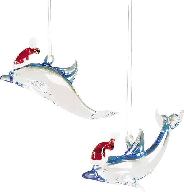 Gallerie II Santa Dolphin Christmas Ornament A2 Multi