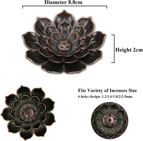 Incense Burner with Detachable Ash Catcher - 5 Incense Holes Stick Holder