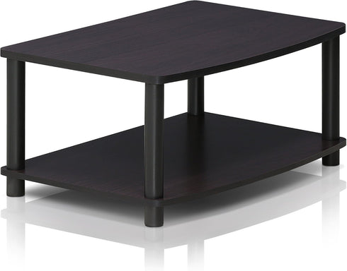 2-Tier 32 inch, 15.8 23.8 11, Furinno TURN-N-TUBE TV Riser Stand, Small Elevated No Tools TV Stand, TV Console for TV