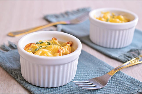 HIC Kitchen Souffle Ramekin Set, Fine Porcelain, 4-Ounce, Set of 4