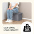 Grey,16.5"x12.6"x12.6" PINPLUS Storage Ottoman with Benches Foot Rest Stool, Folding Velvet Shoes Chest for Bedroom