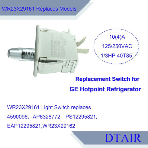 WR23X29161 Fresh Food Door Light Switch Replacement for GE Refrigerator, Compatible with WR23X29162