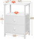 2 HETS002WP-1 LOAKEKEL Night Stand, Nightstand with Fabric Drawers for Bedroom, Small End Table with Open Storage Shelf