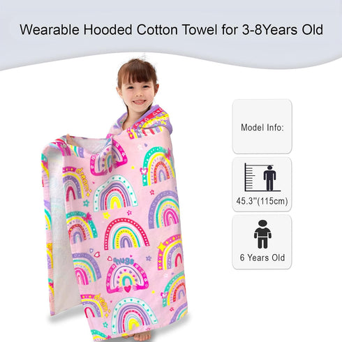 3-8Years, 30''X50, 100% Swimming,Rainbow VOOVA & MOVAS Hooded Towels for Kid Soft | Thick | Cotton | Absorbent Towel