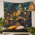 36"x48" Jhdstore Tree of life Tapestry Wall Hanging Fantasy Library Tapestry for Bedroom Mysterious Tree Bookshelf