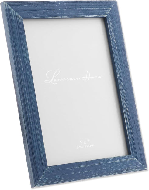 Lawrence Frames 745757 Weathered Woods Picture Frame, 5x7 Charlotte Navy Blue