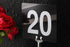 New Star Foodservice 23084 Double Side Plastic Table Numbers, 4" x 4", Light Grey on Black