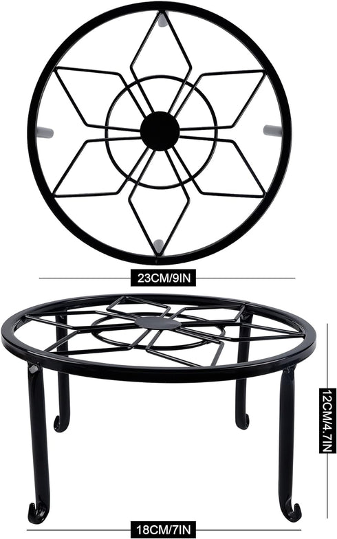 4 Pack yosager Metal Plant Stands for Flower Pot, Heavy Duty Black Iron Potted Stand Holder, Indoor Outdoor Rustproof
