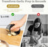ELIVARA Set Stainless Steel Garlic Press Rocker (Black) - Includes Silicone Peeler and Cleaning Brush for Effortless