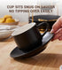 8 Set 4, Lareina Ounce Porcelain Cappuccino Cups of Stackable Coffee Cups with Saucers, Spoons and Metal Stand
