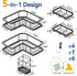 5-Pack YASONIC Corner Shower Caddy, Adhesive Rustproof Stainless Steel Shower Organizer with Soap Holder, No Drilling