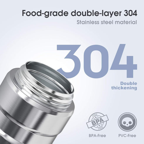 Bidakid Set 25.4oz 17oz 12 Insulated Food Jar & Stainless Steel Containers with Folding Spoon and Carrying Bags