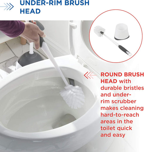 16 5 5.5 Clorox Under-Rim Toilet Bowl Brush with Corner Storage Caddy, x x