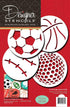 Designer Stencils Large Sports Ball Cookie Stencils, Basketball - Golf - Soccer - Baseball, Beige/semi-transparent