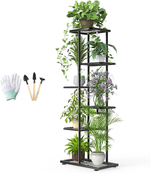 Facofaco 6 Tier 7 Potted Metal Plant Stand Indoor with Gardening Tools and