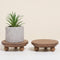 5"Round (Set 2, Defined Deco Mini Wood Risers for Display, Small Rustic Pedestal Display Stand of Wood)