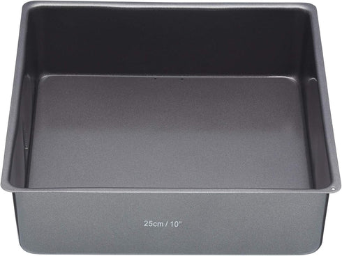 MasterClass 25 cm Deep Cake Tin, 10 Inch Square Pan, PFOA Non Stick, 1 mm Carbon Steel