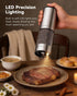 Set, 5 Electric Salt and Pepper Grinder Type-C Rechargeable with LED Battery Level Display, Stainless Steel Salt